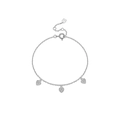 Elegant S925 sterling silver chain bracelet featuring three diamond-set heart pendants - 925 Silver / Platinum