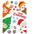 Christmas static window decals with Santa Claus, reindeer, and snowman cartoon stickers - H2-Cartoon Christmas Scene B