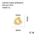 Golden heart bead in copper gold plated finish with 3mm hole for DIY jewelry making - Gold Heart (C-6)