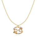 Vue détaillée du pendentif signe Cancer avec zircons colorés et plaqué or élégant - Cancer