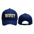 Royal blue baseball cap featuring WIFEY chenille letter patch and adjustable back - Adjustable / Sapphire Blue