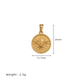 Ciondolo dorato con sole e colomba, dimensioni 24mm x 15,7mm per collane moda - A15 Uccello Totem