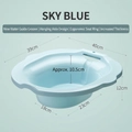 Baignoire de siège bleu ciel pour toilettes avec design ergonomique et drainage - Bassin De Soins Approfondi / Bleu