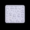 Christmas themed earring silicone mold with snowflake and ginger man patterns - Christmas Earring Mold-ED#197