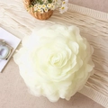 White 3D tulle rose pillow cover on cozy knit blanket in a minimalist home setting - 52*52cm / Cloud Green White (No Core)