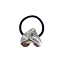 Elastico per capelli minimalista con ciondolo a cuore irregolare in argento lucido - Specchio cuore irregolare / Cuore Argento