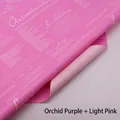 Waterproof orchid purple and light pink two-sided floral wrapping paper with white typography - Korean Film English - Orchid Purple + Light Pink