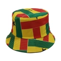 Vue détaillée des coutures renforcées et de l'étoile noire sur le chapeau bob coloré - M (56-58cm) / Thème Étoile Ghana (P)
