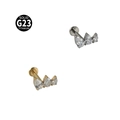 G23 titanium labret studs in gold and silver with teardrop zircon floral clusters - Style NO-9 Teardrop Stone / 1.2x8mm / Silver