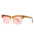 Klassische quadratische Sonnenbrille in Schildpatt mit rosa Gläsern und Gestell aus Acetat - Tee Rahmen Rosa Glas