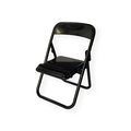 Creative black folding chair phone stand with portable mini stool design for desk - Black
