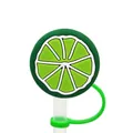 Cute lime slice silicone straw cover protector accessory for reusable drinking straws - Lime Slice-1704-32