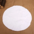 Plush white round Christmas tree skirt for holiday home and shop window decoration - Snow Carpet (Diameter 55cm)