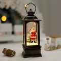 Vintage bronze Christmas lantern with Santa Claus and snow globe glitter effect decoration - Water Filled Lantern (Santa)