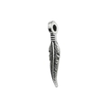 Vintage silver feather pendant accessory for DIY necklaces and earring jewelry making - 1Pc Small Size Feather (3x16mm)