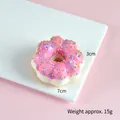 Pink artificial donut model with sprinkles, 7cm diameter and 15g weight prop - Diameter 7cm, Height 3cm / Pink