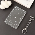 Transparent glitter acrylic photocard holder with heart pattern and silver heart clasp - Heart Style