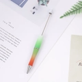 DIY beaded ballpoint pen featuring a vibrant green yellow and orange gradient finish - White Green Red Gradient