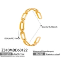 Detail view showing dimensions and weight of the gold stainless steel hollow chain bracelet - Hollow Chain Style-Gold (Z310)