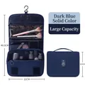 Dark blue hanging travel toiletry bag with large capacity mesh pockets and hook - Navy Blue (Large Capacity Hanging Style)
