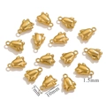 Gold tulip flower pendant 10x7mm for DIY jewelry in polished stainless steel - Penguin / Gold