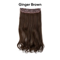 Ginger brown long wavy hair extension with 5 secure clips for voluminous synthetic hair - Ginger Brown