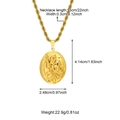 Detail der 18 Karat vergoldeten Twist-Halskette mit religiösem Anhänger und Maßen - Heiliger Christophorus