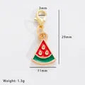 Detailed macro view of a 29mm alloy watermelon slice charm with size measurements - Watermelon (31438)