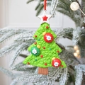 Christmas tree shaped resin ornament with 3D red berries and hanging red string - Dessert Christmas Tree