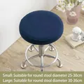 Elastic round stool cover in navy blue with grid texture fits diameters 25-36cm - Navy Blue