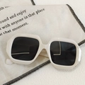 Gafas de sol retro cat-eye blanco crema con montura cuadrada gruesa y cristales - Blanco Arroz 5 - Montura Grande Cuadrada Retro