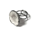 Detailed view of large raw geode agate stone with handcrafted silver plated wire wrap band - One Size / Crystal Geode