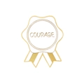 Gold White Rosette-Courage