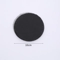 10cm circular black natural slate coaster with rustic textured edges for jewelry photography - Round 10cm