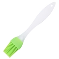 Pennello da cucina in silicone con testa verde e manico bianco per barbecue - Pennello in silicone 9g (Verde)