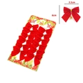 Set of 12 red velvet Christmas bows with gold ties, size 6cm x 5.5cm for tree decor - Short Plush / Set of 12 / Red Velvet