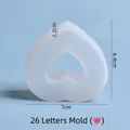 Transparante siliconen mal voor DIY harskunst met hartvormig letter O-ontwerp - Letter O