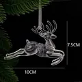 Transparent acrylic reindeer Christmas tree ornaments 4-pack measuring 7.5x10cm - 10cm / 3D Transparent Reindeer (4 Pack)