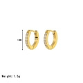 Minimalistische 13mm goldene Edelstahl-Creolen mit einer Reihe funkelnder Zirkon-Steine - 13mm / Gold
