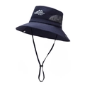 Cappello da sole blu scuro con tesa larga, rete traspirante e cordino regolabile - Taglia unica / Blu navy