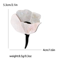 Spilla a rosa in acrilico perlato rosa e bianco con dettagli su dimensioni e peso - Rosa