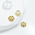 DIY gold-plated floral spacer bead with colorful zircon for jewelry making - 8mm / Gold