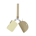Dettaglio del set di pochette da polso in nylon con cerniera e cinturino intrecciato - Cachi