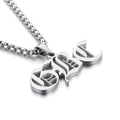 Ciondolo Baby in acciaio inossidabile argento lucido su una catena a maglia box - Stile Lettera Baby Argento (KP81589-KC)