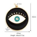 Gold plated evil eye pendant with colorful enamel details and crystal inlay - Triangle Eyelash Element L296831