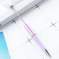 DIY beadable ballpoint pen featuring a pearlescent purple gradient and silver metal rod - Macaron Pale Purple Gradient