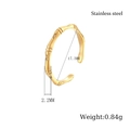 Verstelbare gouden roestvrijstalen bamboe ring met een binnendiameter van 17,3 mm voor dames - Goud