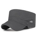 Dark grey quick-dry cadet cap with breathable mesh side panels and adjustable strap - Adjustable / Dark Gray