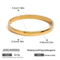 Wasserfestes, goldenes Edelstahl-Armreif mit Schnappverschluss, hypoallergen, 6,0 cm - Gold