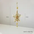 Étoile de Noël dorée en fer de 28cm avec perle de cristal et crochet de suspension - Étoile 3D Or